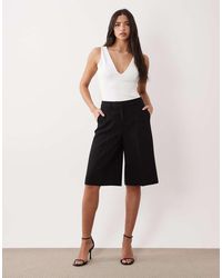 ASOS - Wide Leg Clean Bermuda - Lyst