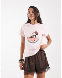 ASOS - Disney Relaxed Baby Tee With Minnie Watermelon Puff Print - Lyst