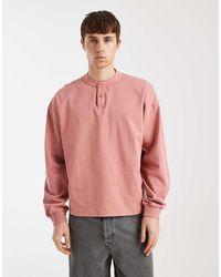 ASOS - Heavyweight Oversized Boxy Long Sleeve T-shirt With Henley Neck - Lyst