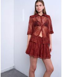 TOPSHOP - Kanten Rok Met Elastische Taille - Lyst