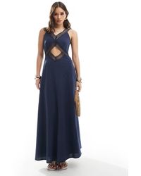 4th & Reckless - Vestito Lungo Con Scollo A V, Cut-Out E Finiture All'Uncinetto - Lyst