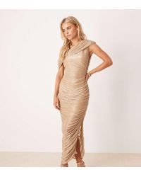 Forever New - Mesh Ruched Asymmetrical Midaxi Dress - Lyst