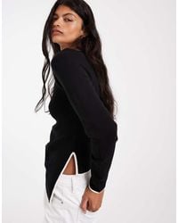 ASOS - Ruched Side Asymmetric Long Sleeve T-Shirt - Lyst