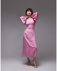 & Other Stories - Midi Dress With Side Splits And Volume Sleeves - Lyst