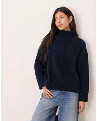 ASOS - Relaxed Boucle Funnel Neck Jumper - Lyst