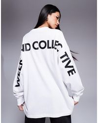 ASOS - Weekend collective - t-shirt oversize à manches longues avec logo dans le dos - Lyst