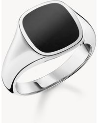 Thomas Sabo - – klassischer ring aus 925er sterling mit schwarzem detail - Lyst
