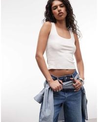 Monki - 90s Ribbed Tank Top - Lyst