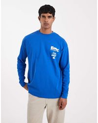 ASOS - Oversized T-Shirt Van Zware Stof Met Lange Mouwen En Grafische Stadsprint - Lyst