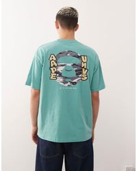 Aape By A Bathing Ape - Aape by a bathing ape - t-shirt coupe carrée avec logo imprimé sur la poitrine et au dos - sarcelle - Lyst