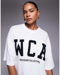 ASOS - Weekend Collective Icon Oversized T-Shirt With Embroidered Wca Graphic - Lyst