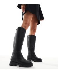 London Rebel - Botas Por La Rodilla Negras Con Suela Gruesa Olivia De -Negro - Lyst