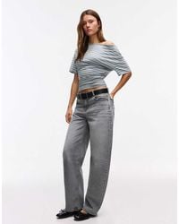 Bershka - Asymmetric Print Short Sleeve T-shirt - Lyst