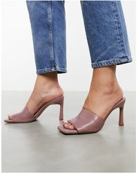 ASOS Розовые Мюли На Среднем Каблуке - Розовый