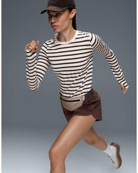 Oysho - Striped Long-Sleeve Technical T-Shirt - Lyst