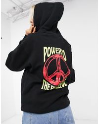 Obey Свободный Худи С Принтом Пацифика На Спине -черный Цвет