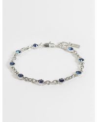 ASOS - Faux Sapphire Stone Chain Bracelet - Lyst