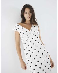 River Island - Asymmetric Polka Dot Wrap Midi Dress - Lyst