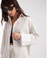 ASOS - Oversized Contrast Cuff Shirt - Lyst