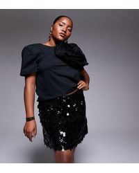 ASOS - Asos Design Curve Mixed Sequin Mini Skirt - Lyst