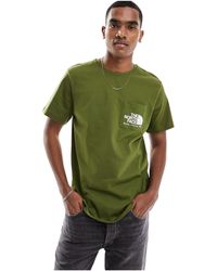 The North Face - Berkeley california - t-shirt oliva con tasca - Lyst