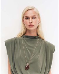 ASOS - Collana Lunga Dorata Con Ciondolo - Lyst