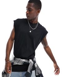 New Look - Camiseta Negra Sin Mangas Extragrande De - Lyst