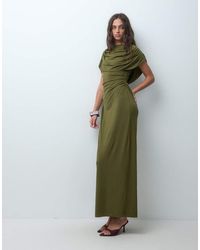 Y.A.S - Draping Slinky Maxi Dress With Thigh Split - Lyst