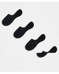 Pieces - 4 Pack Footsie Invisible Socks - Lyst
