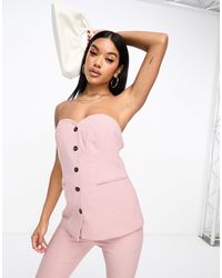 In The Style - Bandeau Tailored Corset Top Co-ord - Lyst