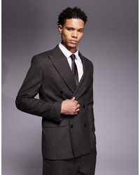 River Island - Double Breasted Slim Suit - Lyst