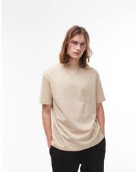 TOPMAN - T-shirt oversize - taupe - Lyst