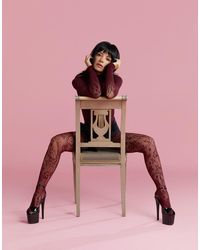 Calzedonia - Liberty Floral Fishnet Tights - Lyst