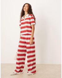 ASOS - Gebreide Gestreepte Broek Met Wijde Pijpen - Lyst