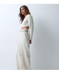 ASOS - Asos X The Sourced Collection Wide Leg Trouser With Corset Detail Waist - Lyst