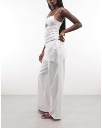 Daisy Street - Boho Straight Leg Pants With Skirt Overlay - Lyst