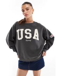 Superdry - – athletic essentials – legeres rundhals-sweatshirt - Lyst