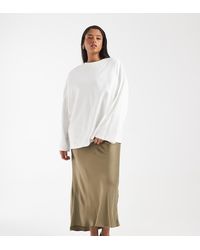 ASOS - Asos Design Curve Satin Bias Maxi Skirt - Lyst