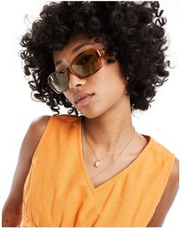 Le Specs - Trance - occhiali da sole rettangolari tartarugati stile vintage - Lyst