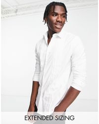 ASOS - Formal Slim Fit Shirt With Pleat Front - Lyst