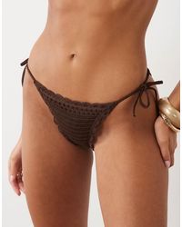 New Look - Shell Trim Crochet Bikini Bottoms - Lyst