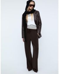 Stradivarius - Wide Leg Trousers With Seam Detail - Lyst