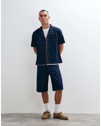 BLKVIS - Script Denim Patterned Shorts Co-ord - Lyst