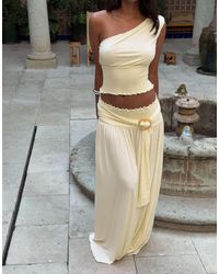 Princess Polly - Full Orbit Shirred Waist Resin Ring Wrap Detail Maxi Skirt Co-Ord - Lyst
