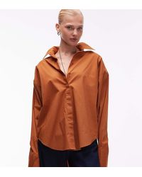 ASOS - Shoulder Pad Dipped Hem Shirt - Lyst