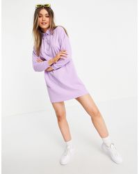 Lola May Long Sleeve Polo Shirt Dress - Purple