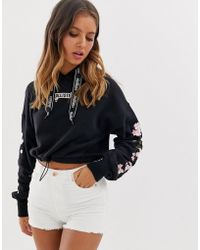 Hollister Hoodie With Sleeve Graphic - Black