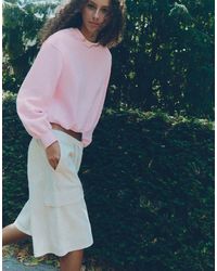 Pull&Bear - Sweat-shirt court à col rond - Lyst