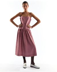 Collective The Label - Button Through Dropped Waist Midi Dress - Lyst