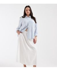 Vero Moda - Linen Touch Midi Skirt - Lyst